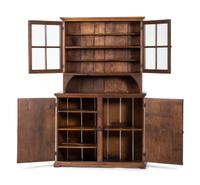 A Country Stained Maple Step-Back Cupboard