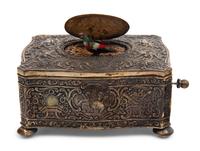 A German Silver-Gilt Singing Bird Automaton Box