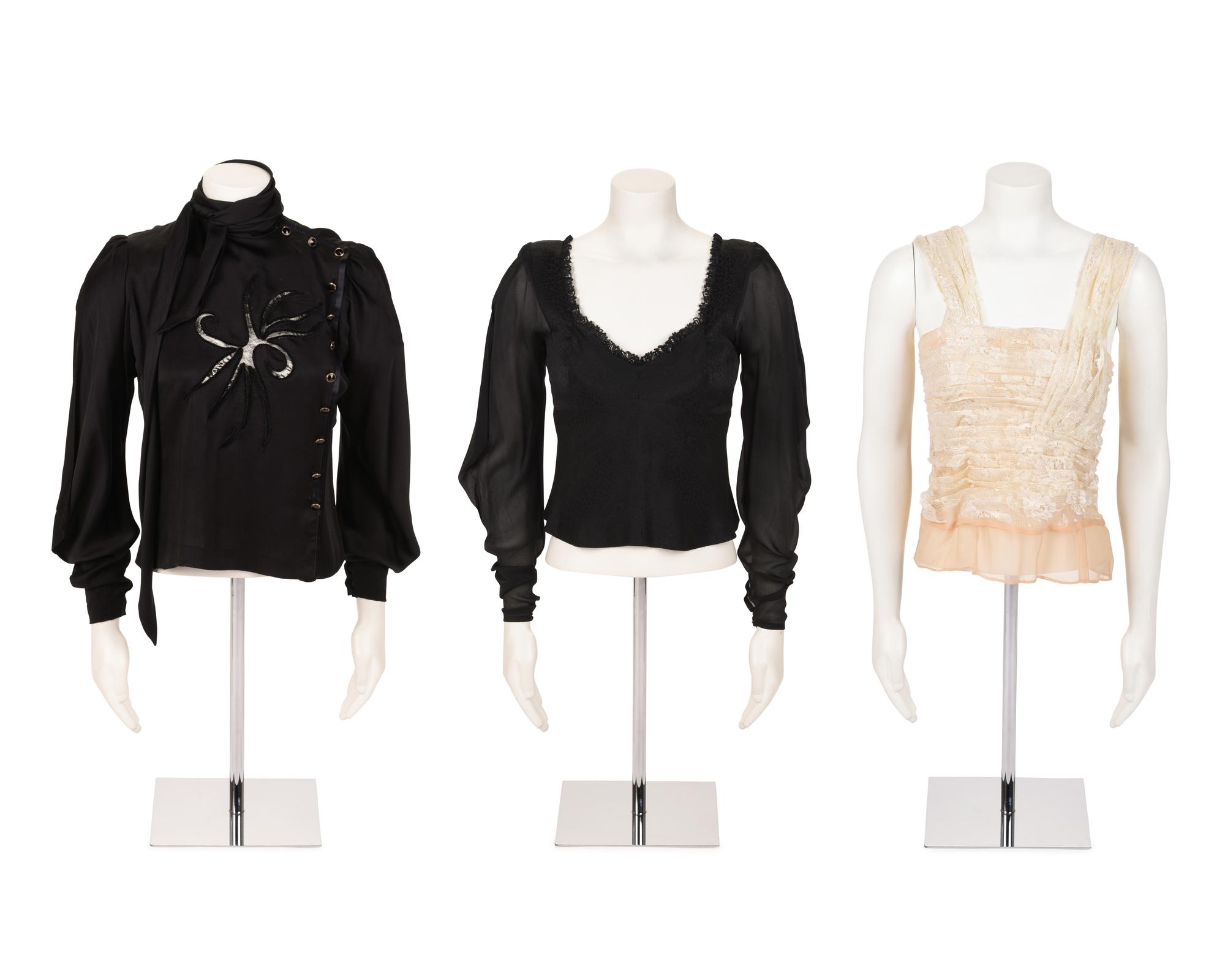 Three Emanuel Ungaro Haute Couture Blouses, 1970s-2000s