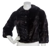A Reiss & Fabrizio Dark Brown Mink Cropped Jacket,