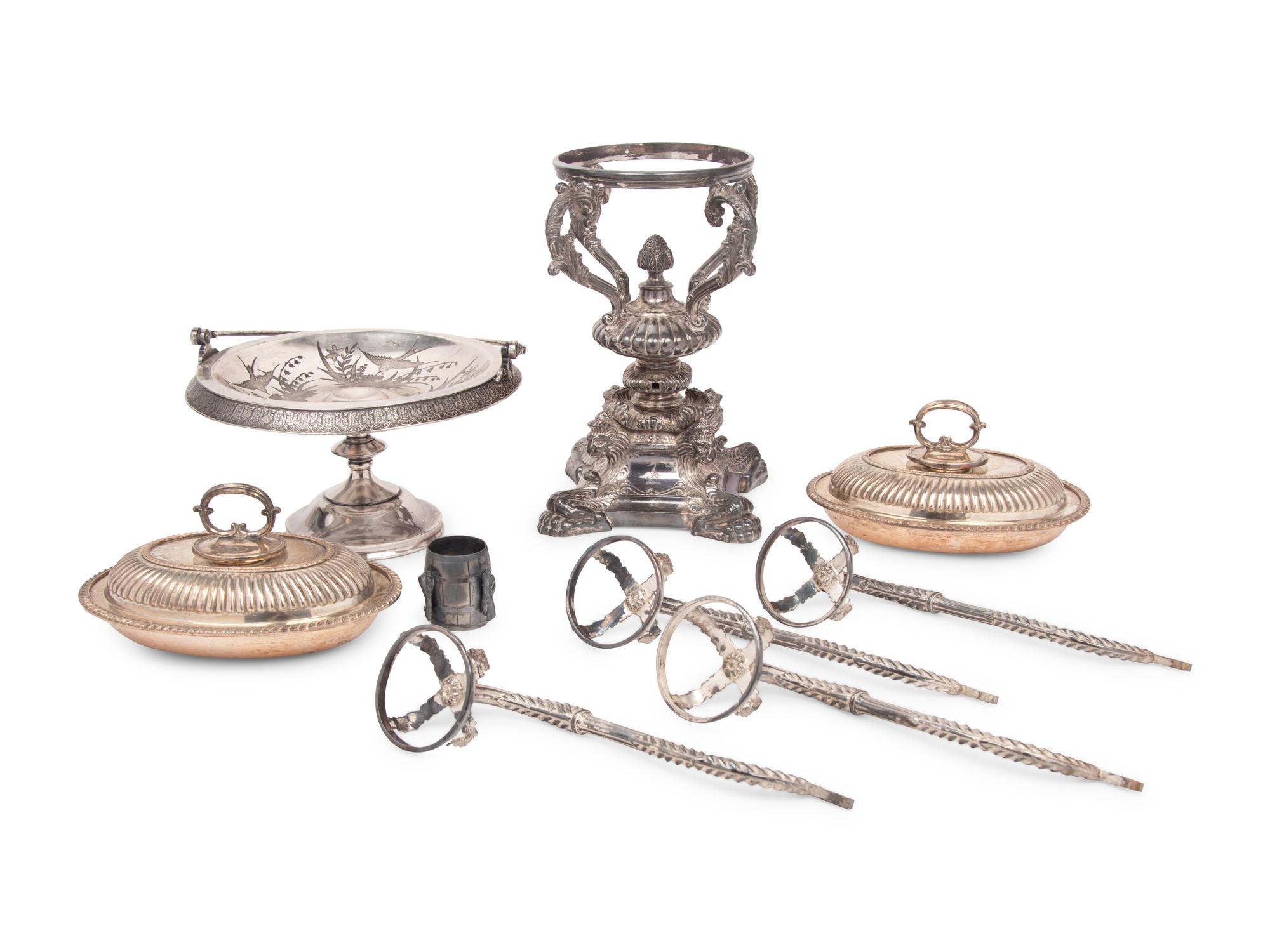 A Group of English and American Silver-Plate Articles