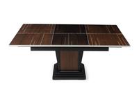 A Chrome-Inlaid Rosewood Single-Pedestal Dining Table