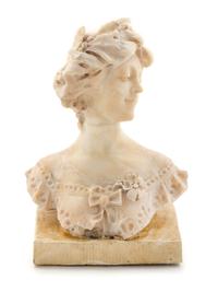 An Italian Alabaster Bust Height 18 inches. — 19TH CENTURY
