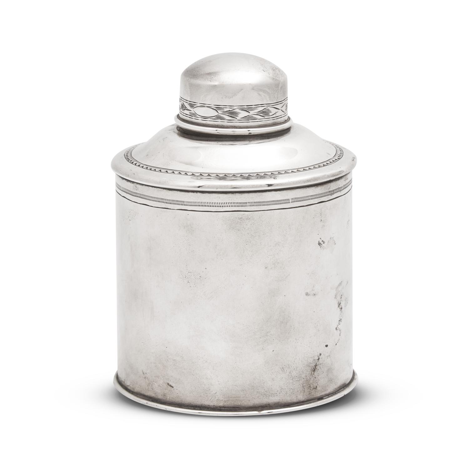 A Sterling Silver Tea Caddy
