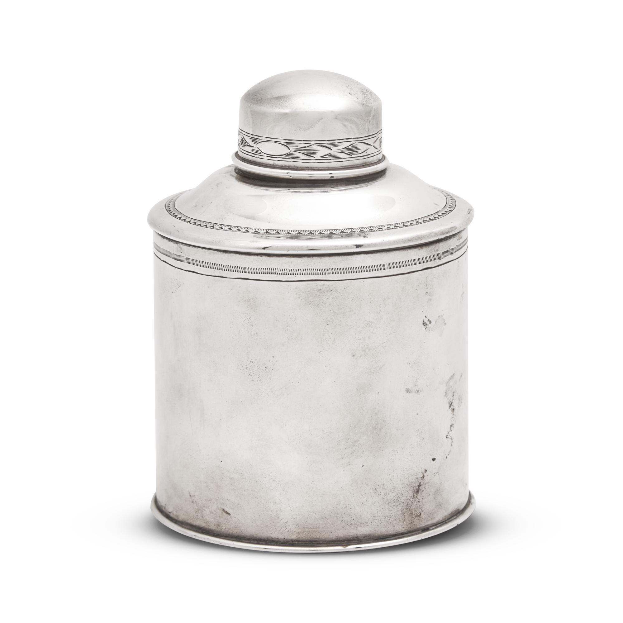 A Sterling Silver Tea Caddy