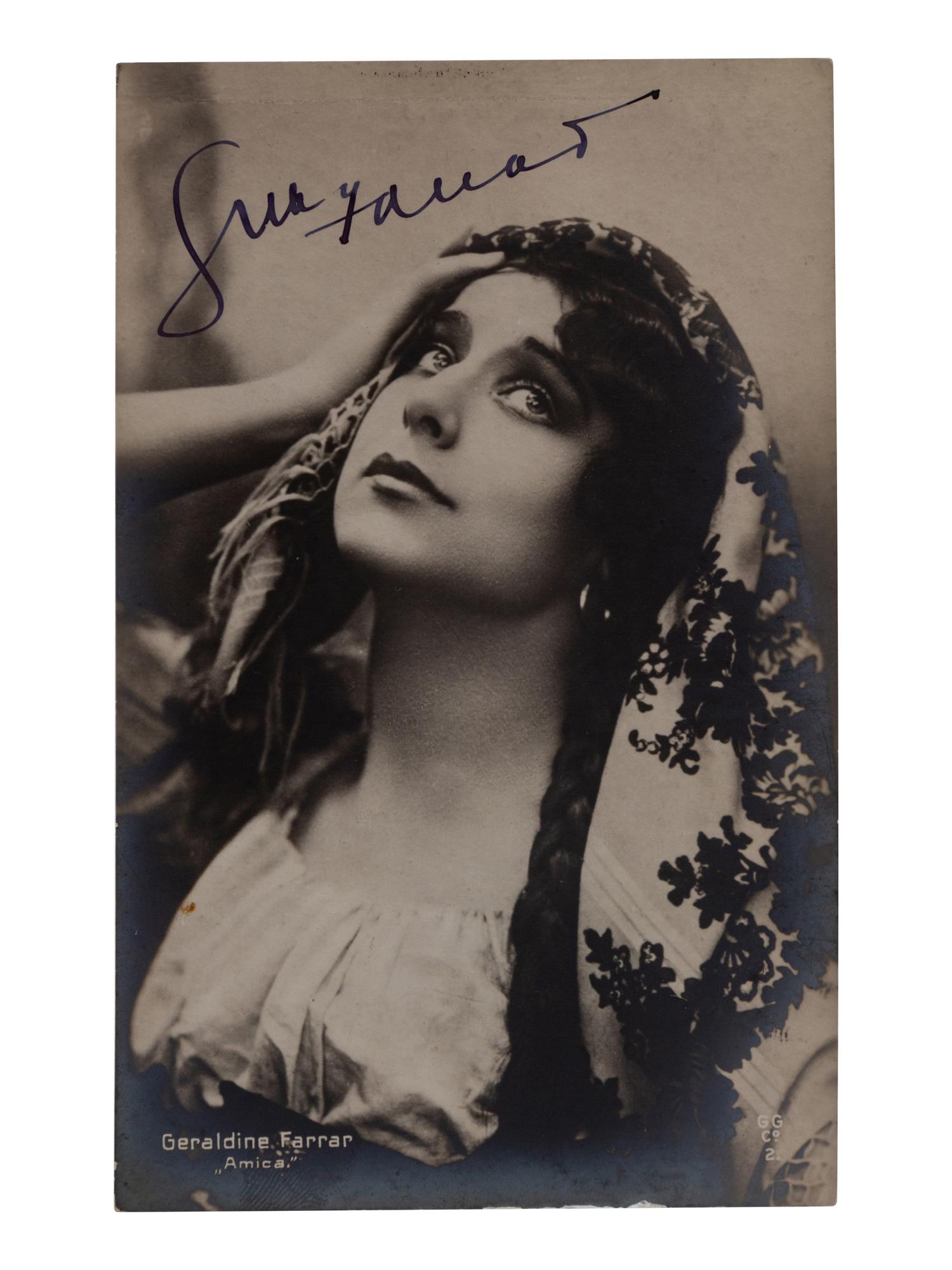 [20TH-CENTURY OPERA SINGERS]. A group of signed 6 photographs or photographic postcards of opera singers from the 1900s, comprising images of:
