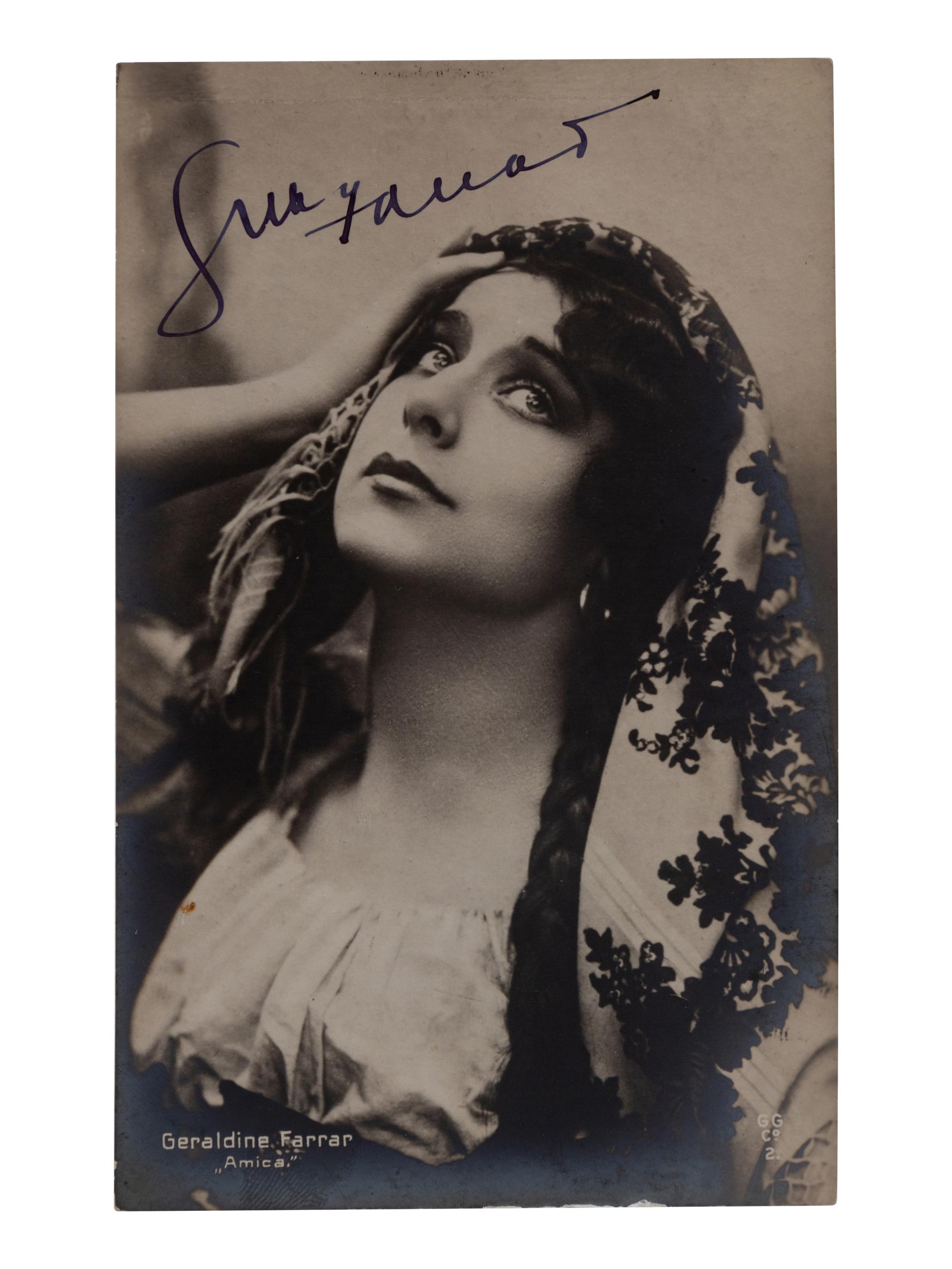 [20TH-CENTURY OPERA SINGERS]. A group of signed 6 photographs or photographic postcards of opera singers from the 1900s, comprising images of: