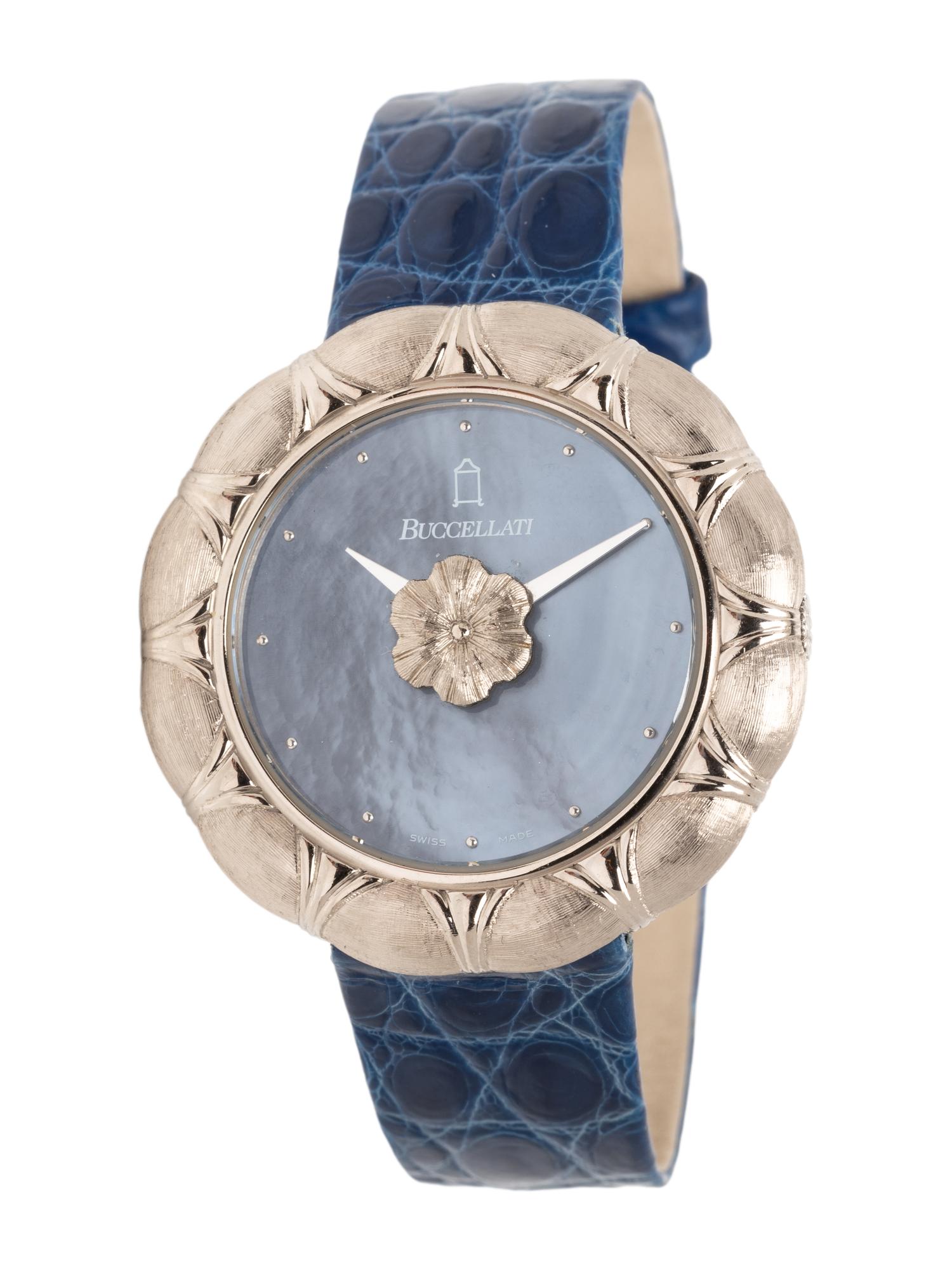 BUCCELLATI, 18K WHITE GOLD AND MOTHER-OF-PEARL 'ELIOCHRON' WATCH