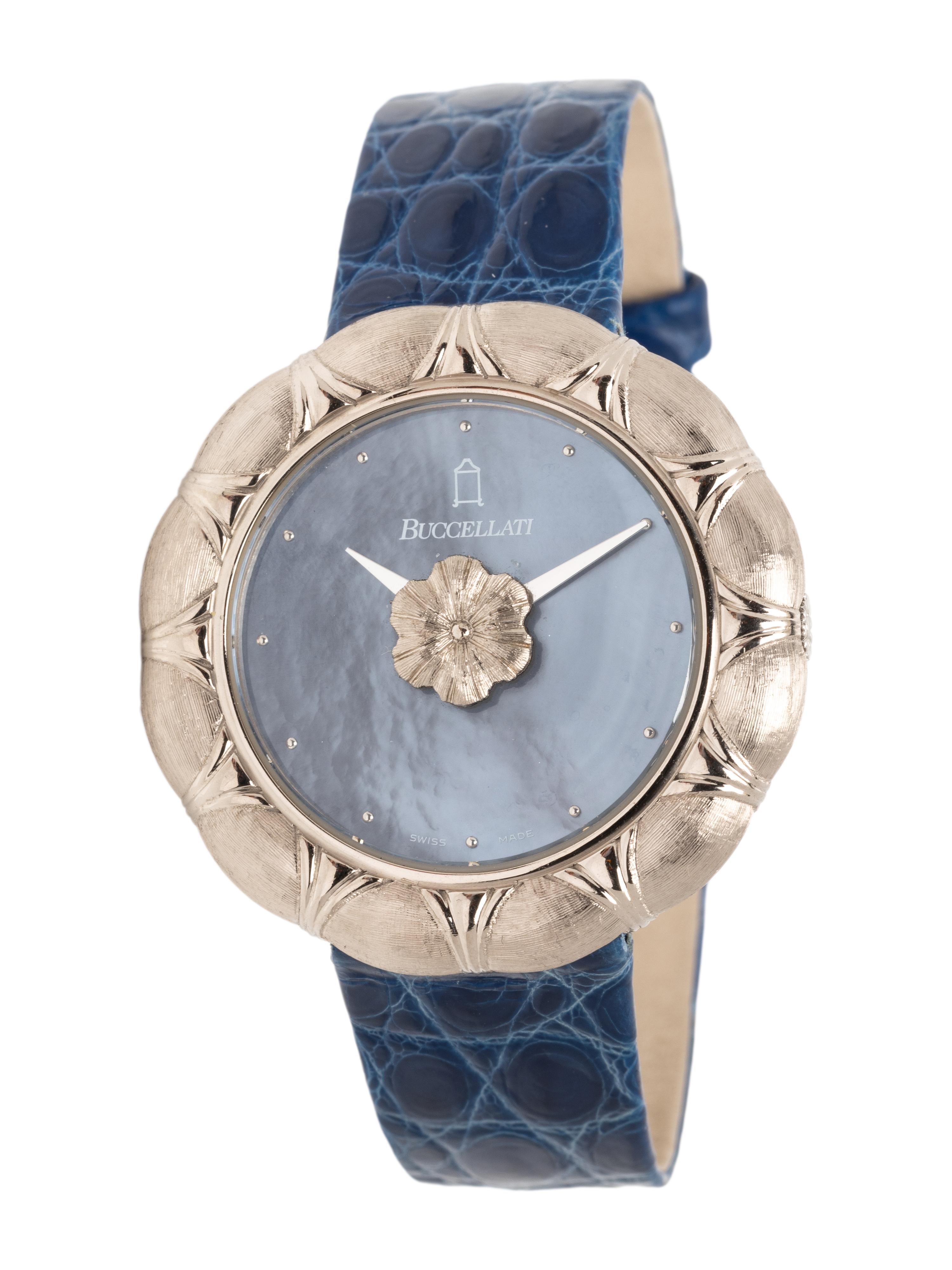 BUCCELLATI, 18K WHITE GOLD AND MOTHER-OF-PEARL 'ELIOCHRON' WATCH