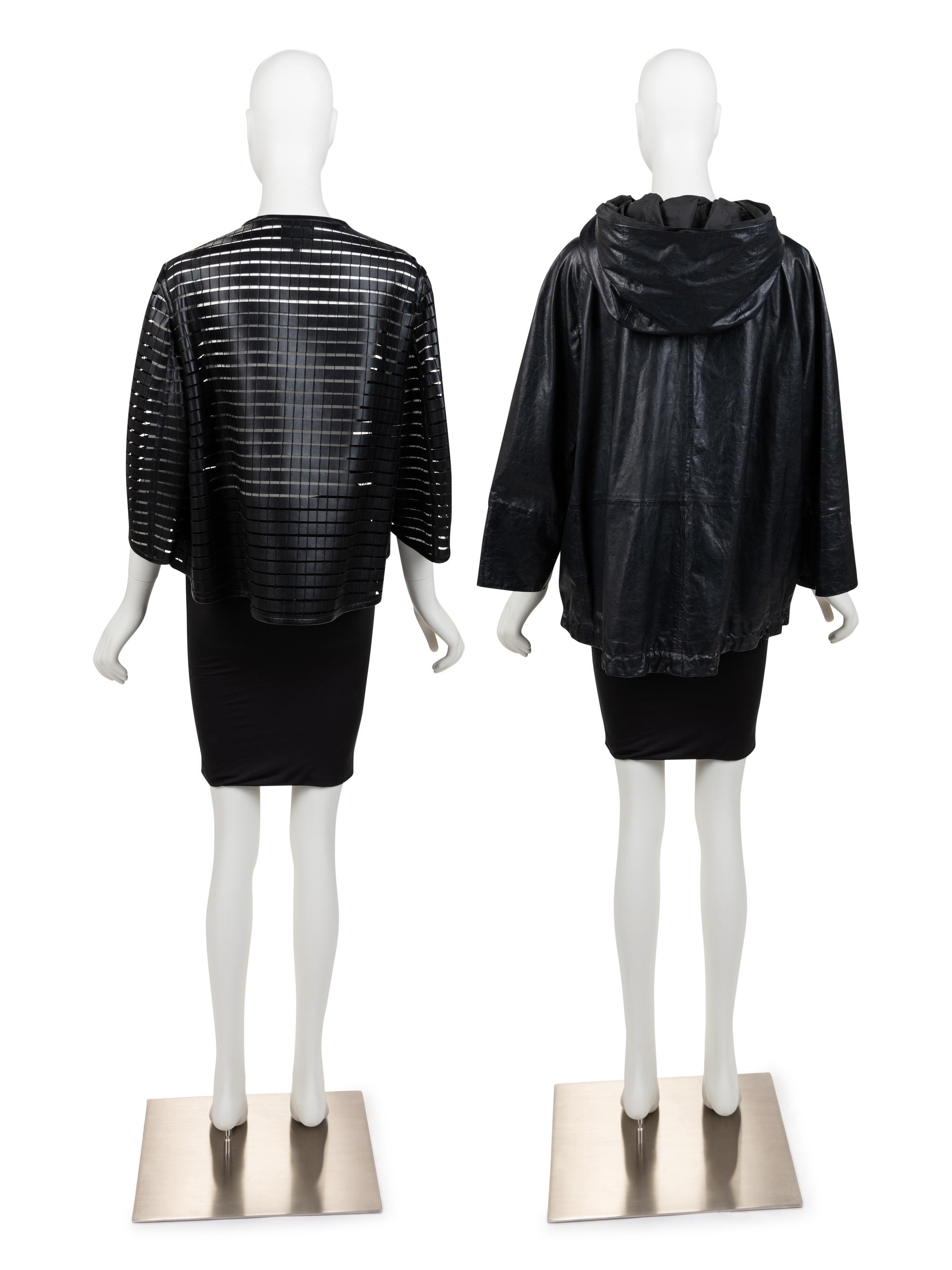 Two Leather Coats: Akris, Brunello Cucinelli