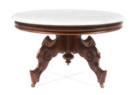 A Victorian Walnut Center Table Height 19 1/4 x diameter 33 inches. — 19TH CENTURY, WITH ALTERATION