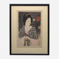 Jinbo Tomoyo 神保朋世 浮世绘三幅 (Japanese b.1902-d.1994)