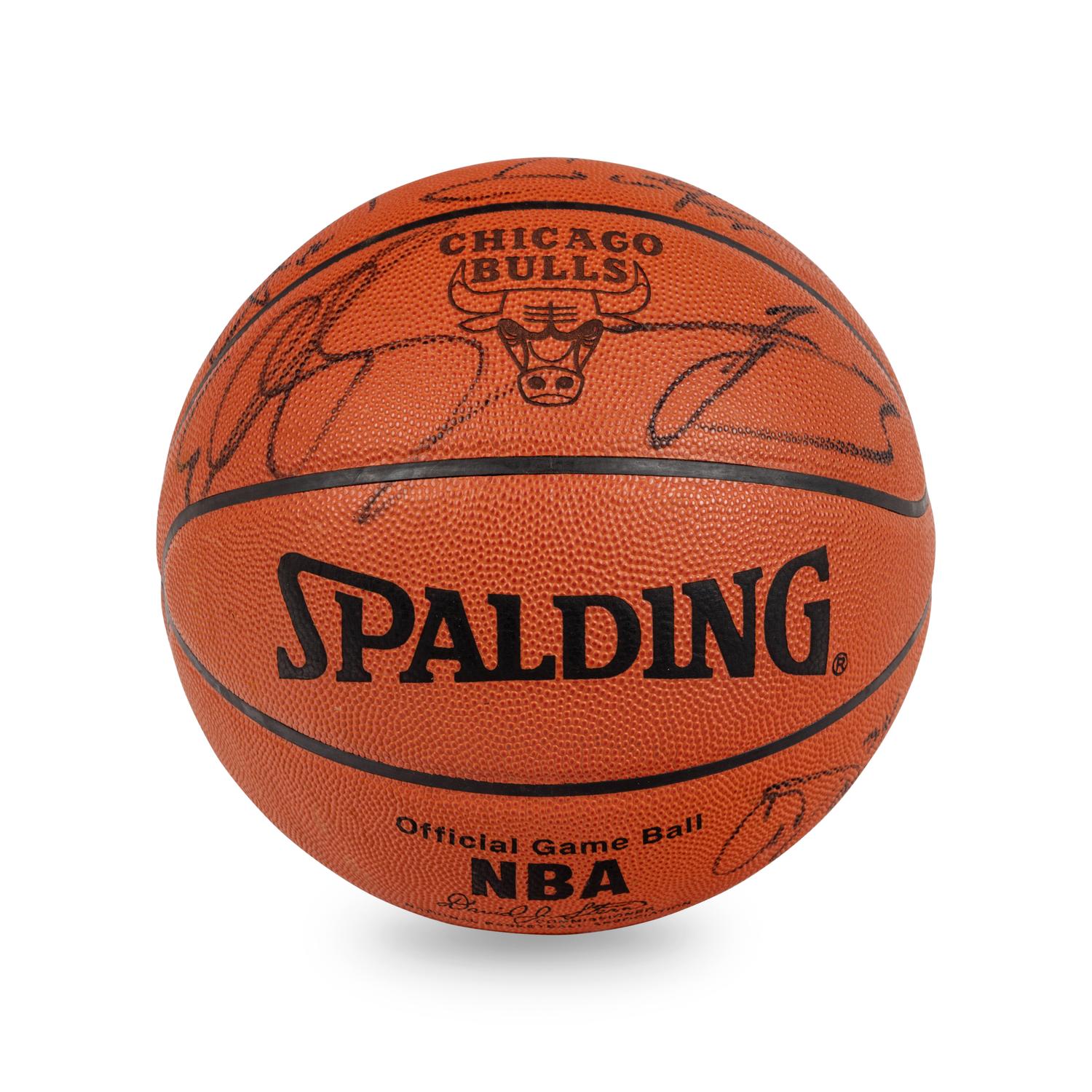 A 2003-04 Chicago Bulls Team Signed Autograph Basketball (Scottie Pippen's Last Season)