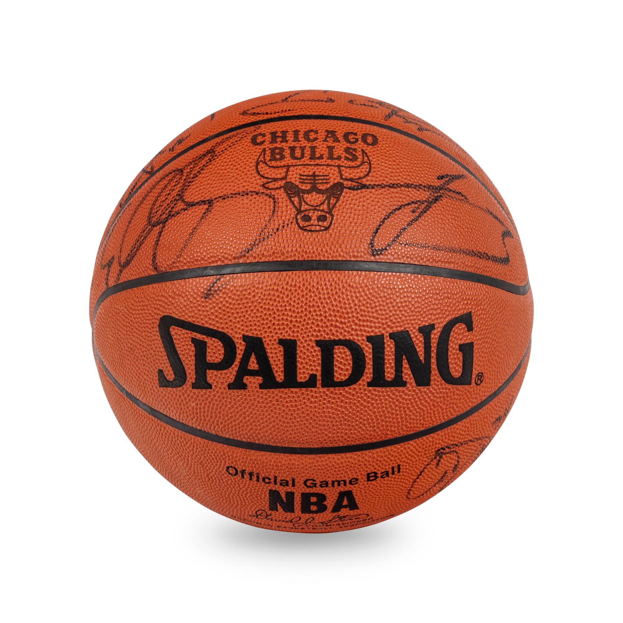 A 2003-04 Chicago Bulls Team Signed Autograph Basketball (Scottie Pippen's Last Season)