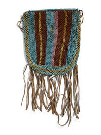 Shoshone Beaded Hide Belt Pouch, with American Flags