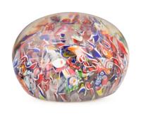 An End-of-Day Scrambled Cane Glass Paperweight