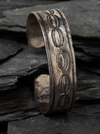 Heavily Stamped Navajo Ingot Cuff Bracelet, Collected by Hoffman Birney (1891-1958)