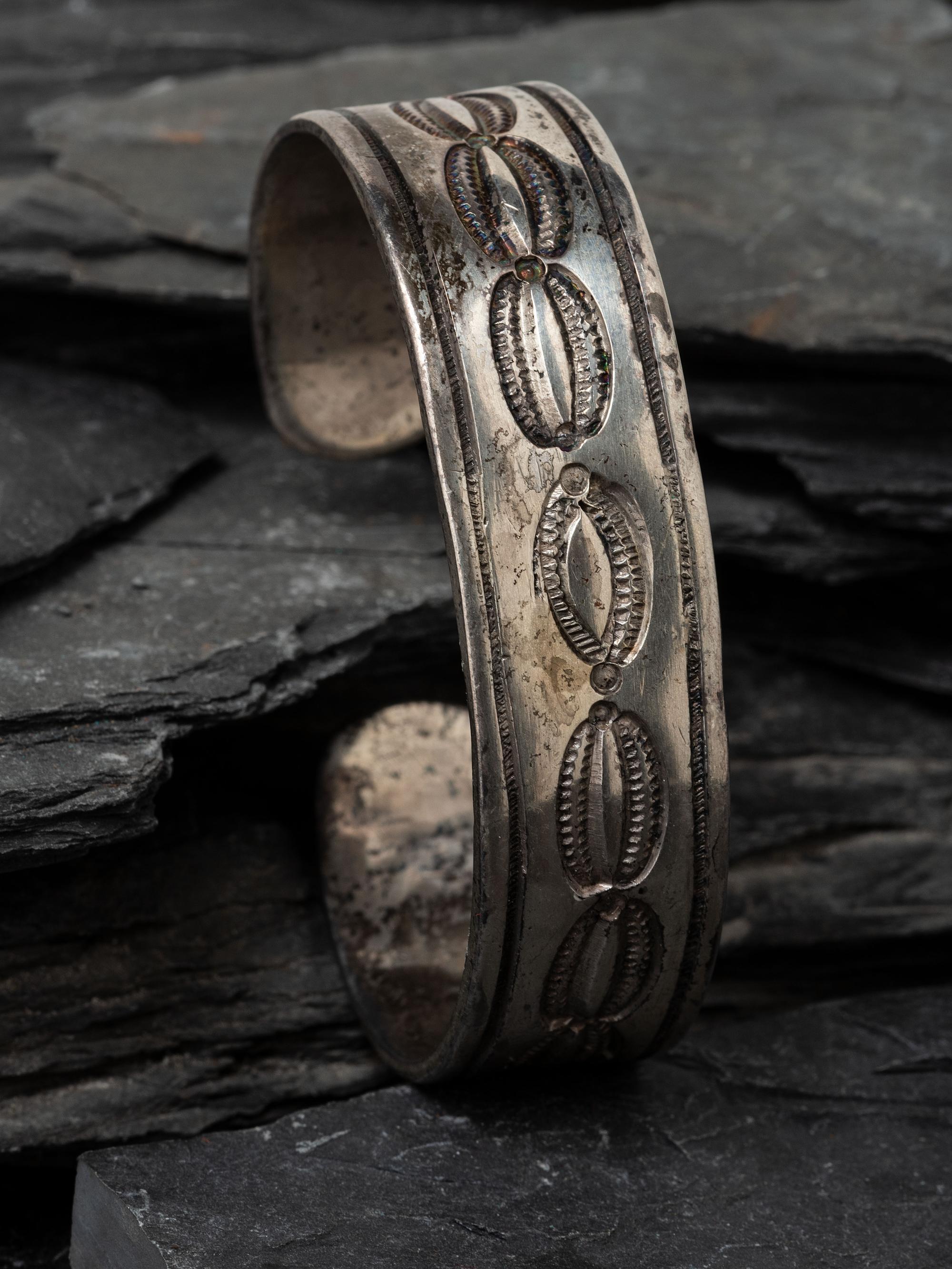 Heavily Stamped Navajo Ingot Cuff Bracelet, Collected by Hoffman Birney (1891-1958)