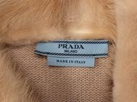 PRADA, FUR-COLLAR KNIT CARDIGAN