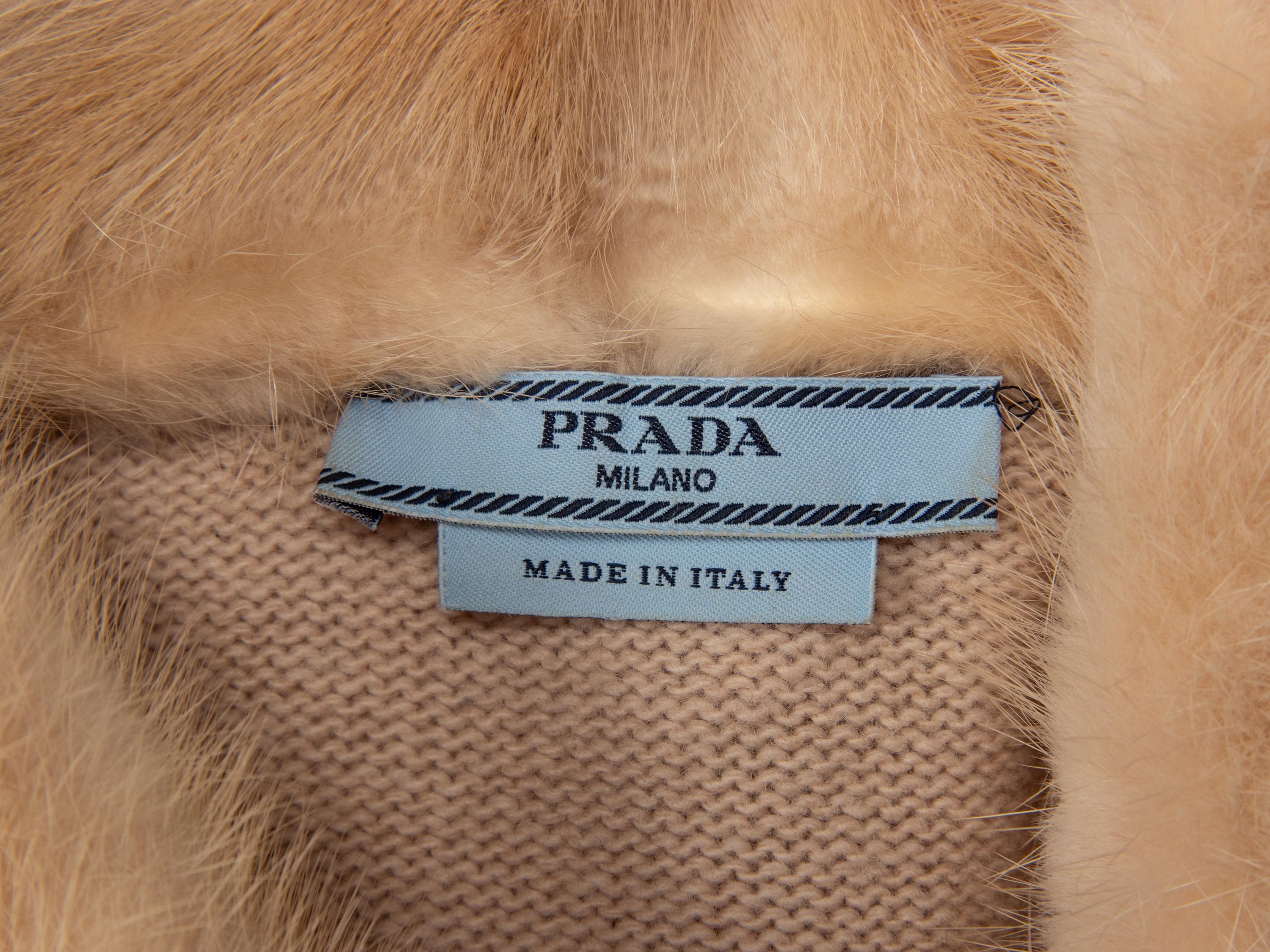 PRADA, FUR-COLLAR KNIT CARDIGAN