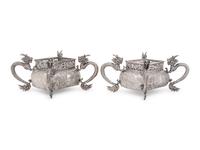 A Pair of Silver Chinese Jardinières
