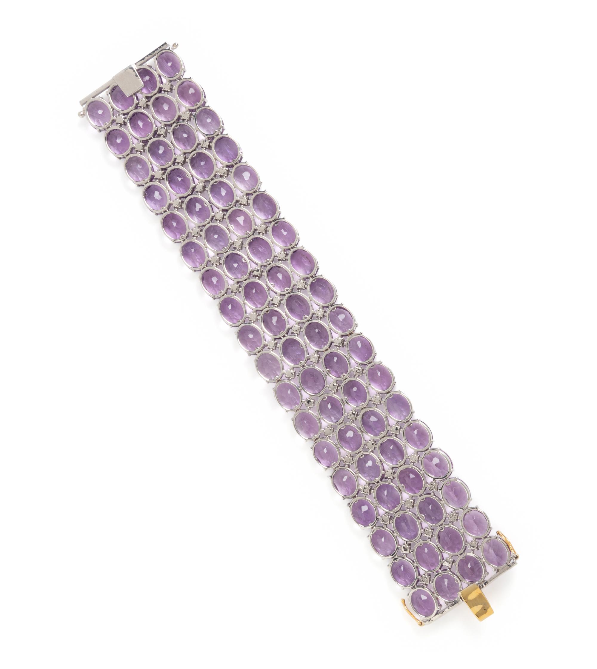 AMETHYST AND DIAMOND BRACELET