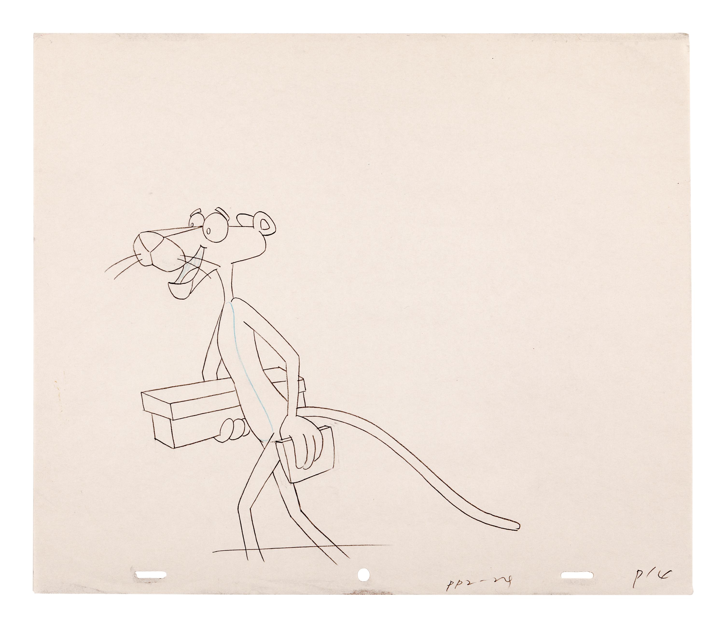 Pink Panther. Pink Panther with a box, ca 1990s.