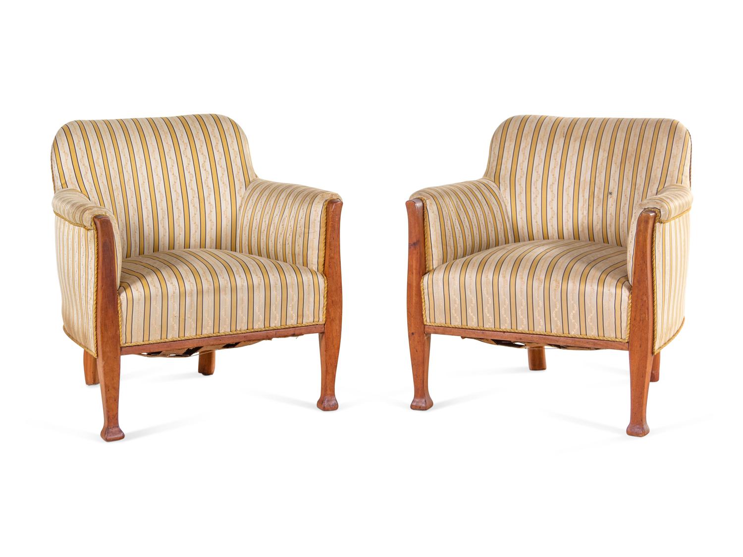 Pair of Lounge Chairs in the Jugendstil Style