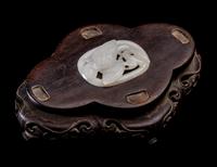 A Chinese White Jade 'Geese' Pendant