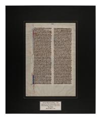 [MANUSCRIPT LEAF -- BIBLE]. One leaf on vellum, in Latin. Germany, ca. 1425.