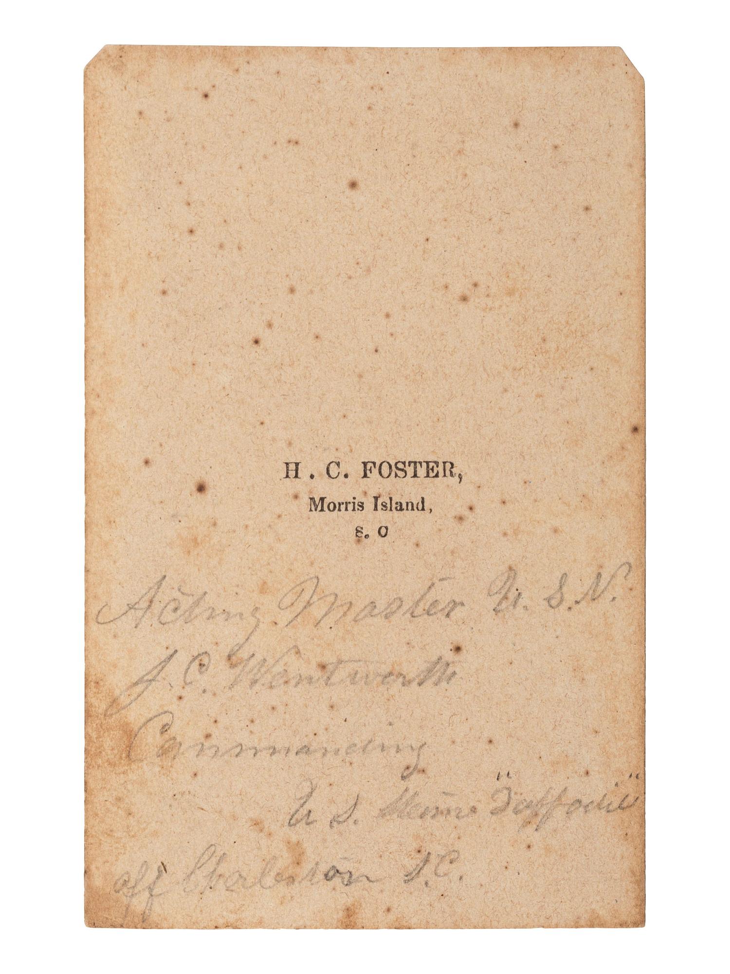 [CIVIL WAR]. CDV of Acting Master Jeremiah C. Wentworth (1811-1864) with Civil War-date letters written by Wentworth while serving aboard the USS Daffodil .