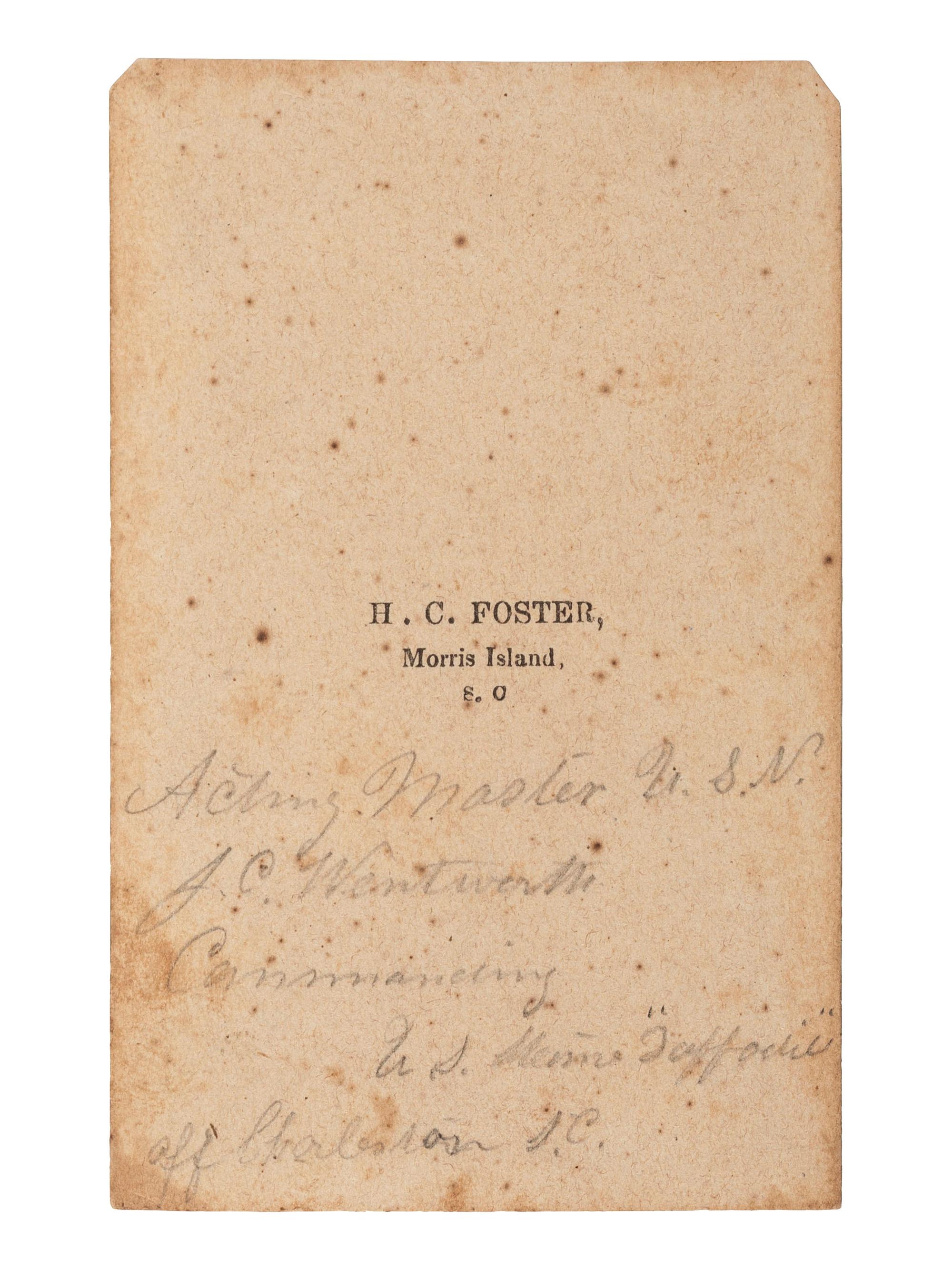 [CIVIL WAR]. CDV of Acting Master Jeremiah C. Wentworth (1811-1864) with Civil War-date letters written by Wentworth while serving aboard the USS Daffodil .