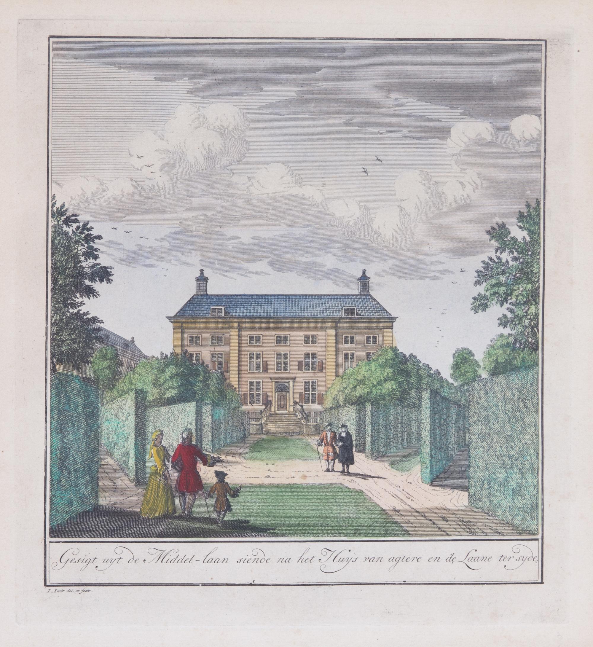 Six Dutch Handcolored Engravings after Jan Smit Plate size 10 1/2 x 9 1/2 inches. — 18TH CENTURY