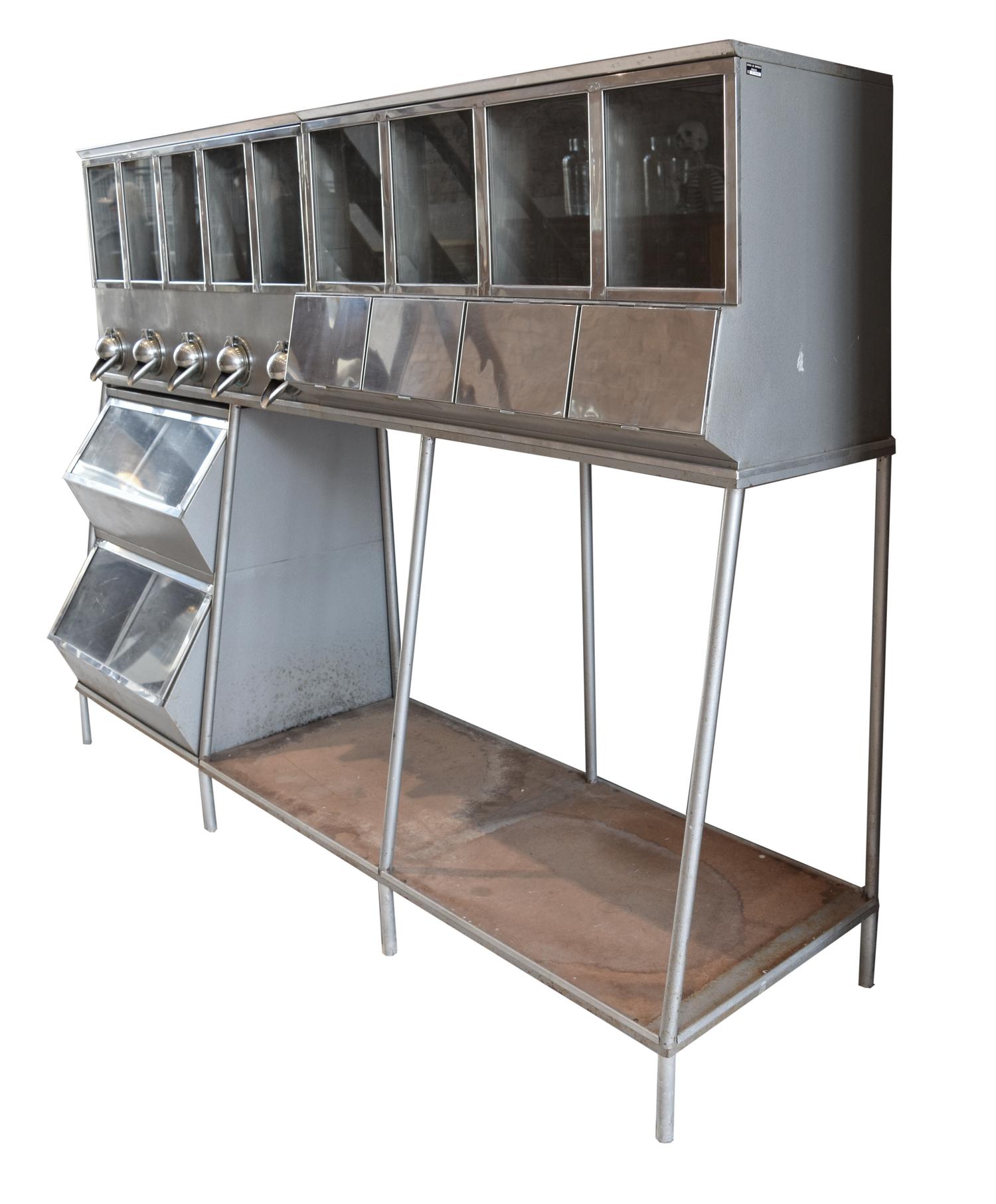 A Metal Coffee Storage Container 81" W x 24" D x 64.25" H — Italy, Circa 1950