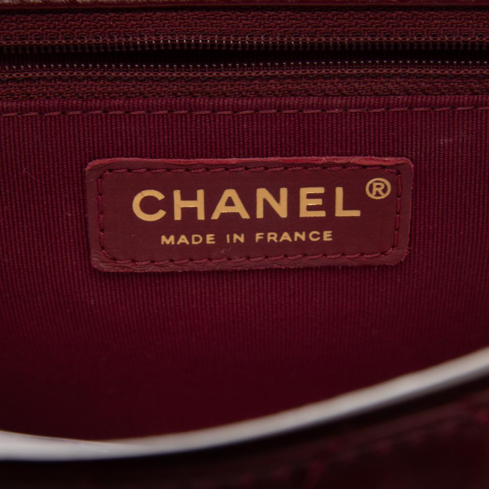 CHANEL, BURGUNDY TOP HANDLE FLAP BAG