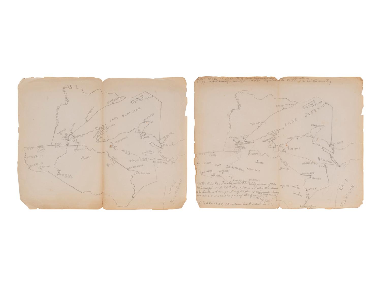 [NATIVE AMERICAN]. ARMSTRONG, Charles D. (1866-1931). Papers of Charles D. Armstrong of the Bad River Band of the Lake Superior Tribe of Chippewa Indians, including letters, documents, maps, and photographs.