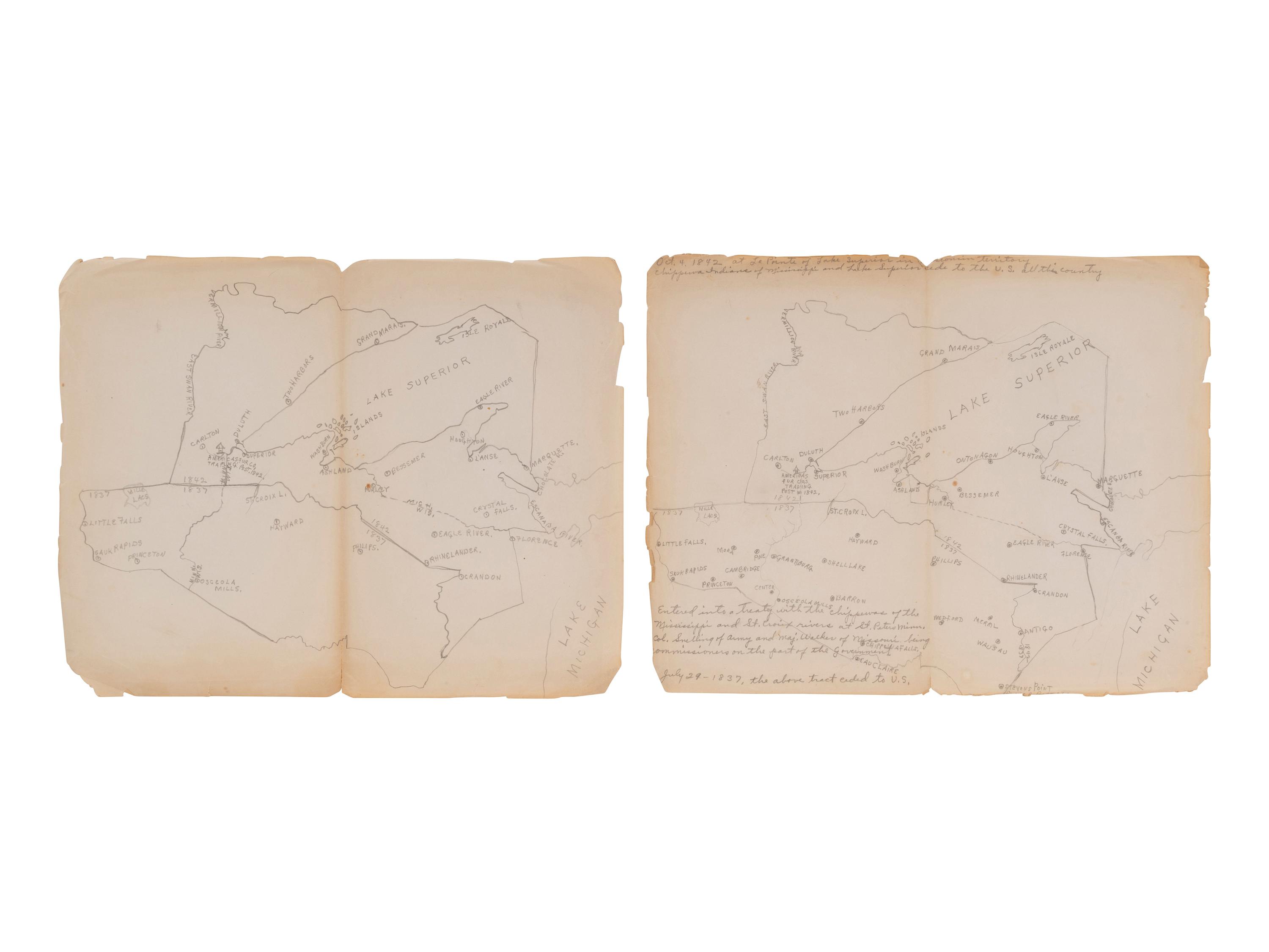 [NATIVE AMERICAN]. ARMSTRONG, Charles D. (1866-1931). Papers of Charles D. Armstrong of the Bad River Band of the Lake Superior Tribe of Chippewa Indians, including letters, documents, maps, and photographs.
