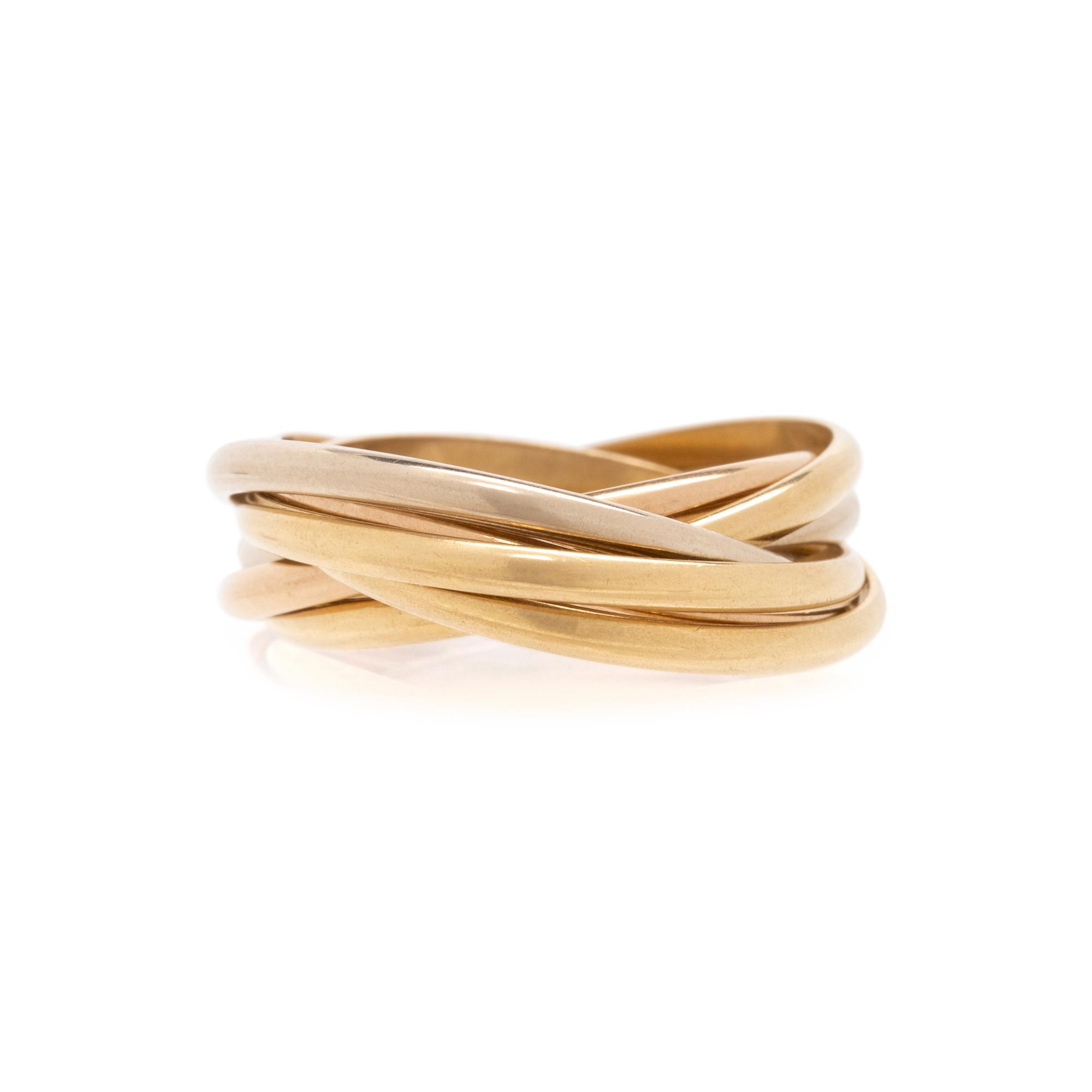 CARTIER, TRICOLOR GOLD 'TRINITY' RING