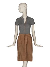 Brunello Cucinelli Knit and Suede Dress