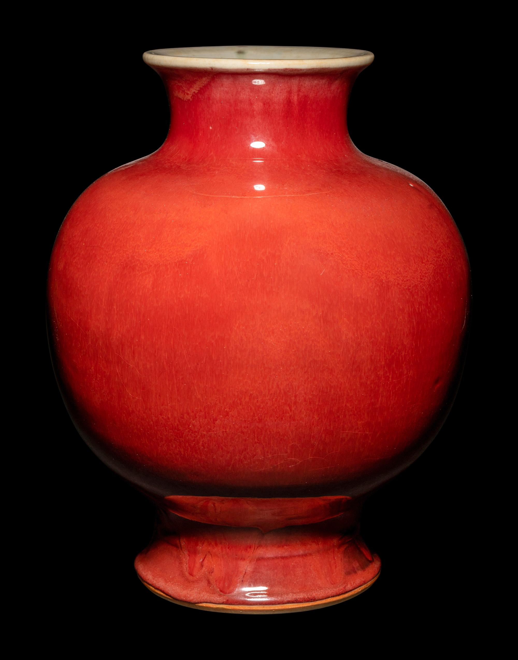 A Sang-de-Boeuf Glazed Porcelain Vase