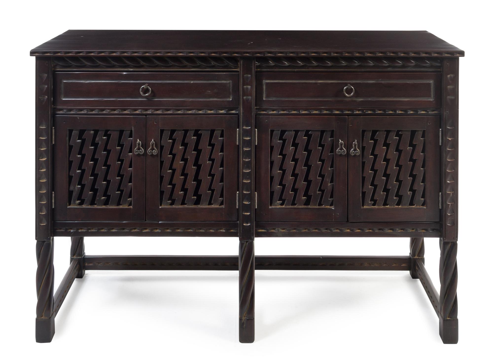 American, SECOND HALF 20TH CENTURY, a custom made wood sideboard