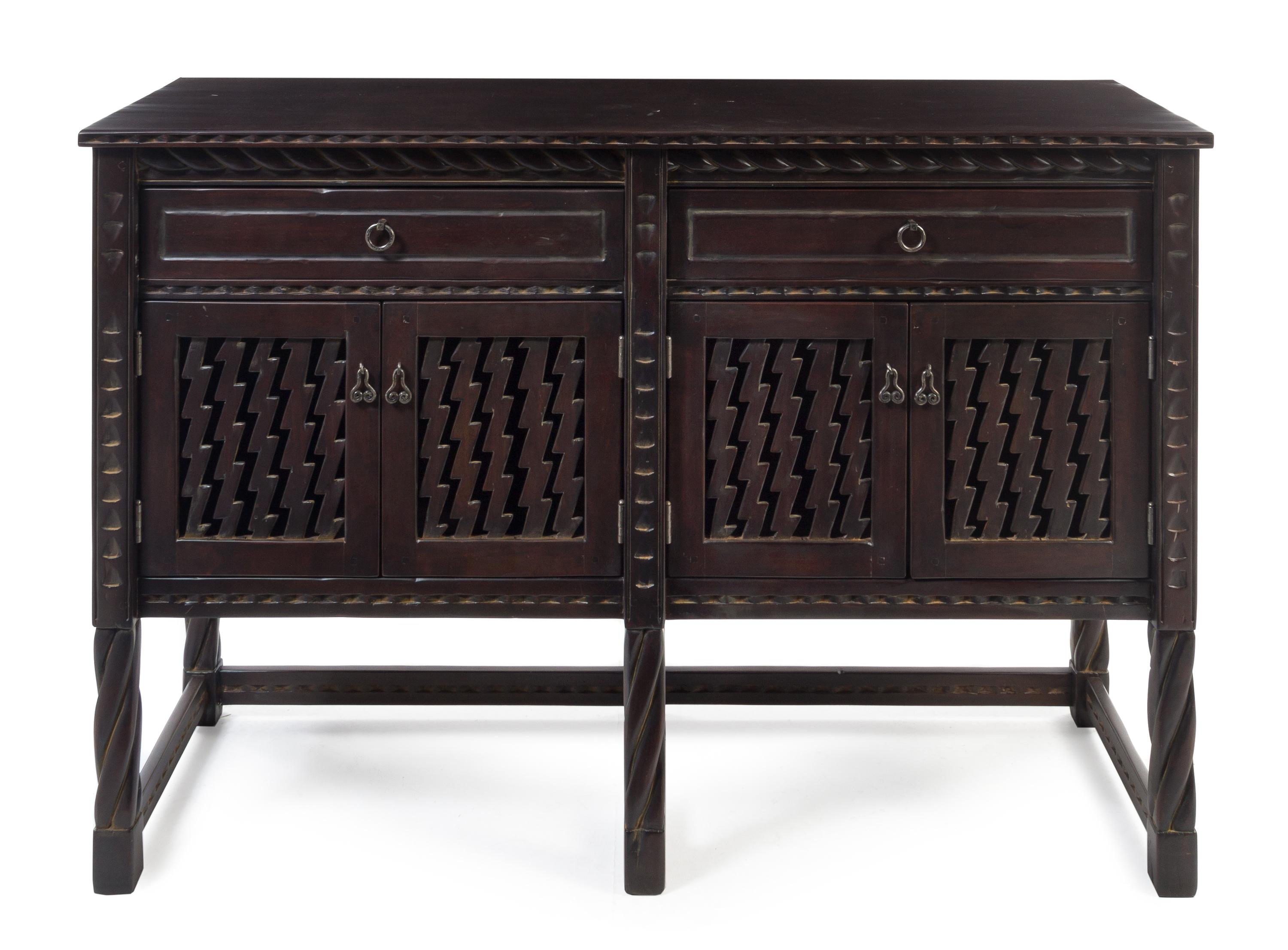American, SECOND HALF 20TH CENTURY, a custom made wood sideboard