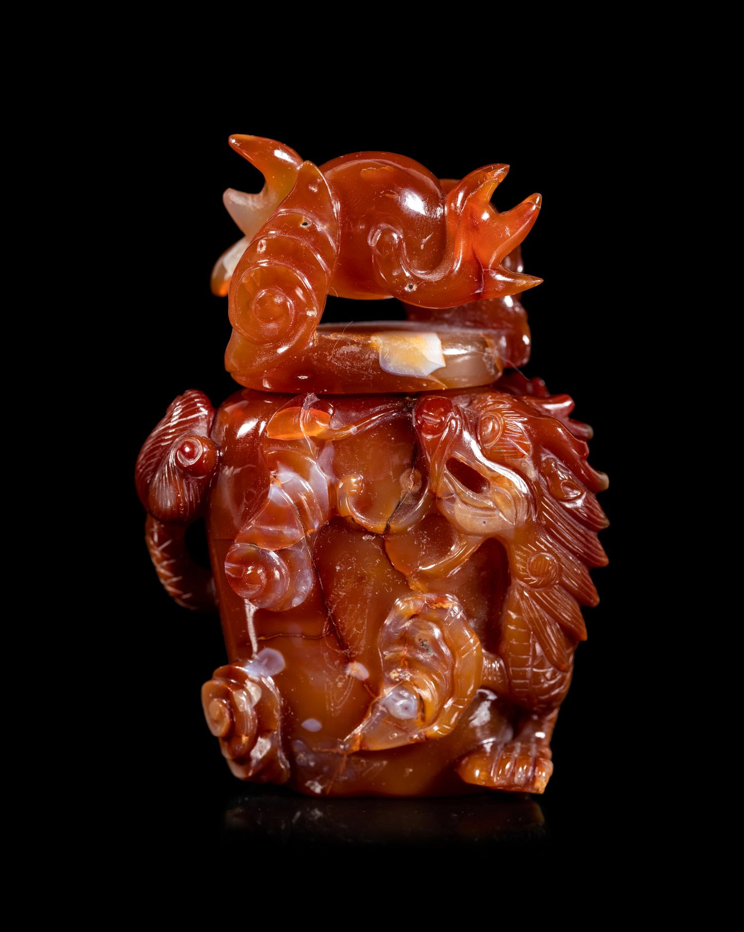 Five Chinese Hardstone Snuff Bottles
