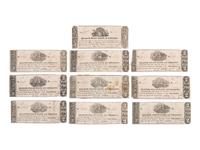 [CURRENCY]. More than 100 notes from the Owl Creek Bank of Mount Vernon, Ohio. Ca 1816-1818.