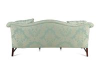 A Georgian Style Damask Upholstered Camelback Sofa