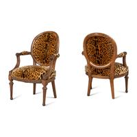 A Pair of North European Fruitwood Armchairs