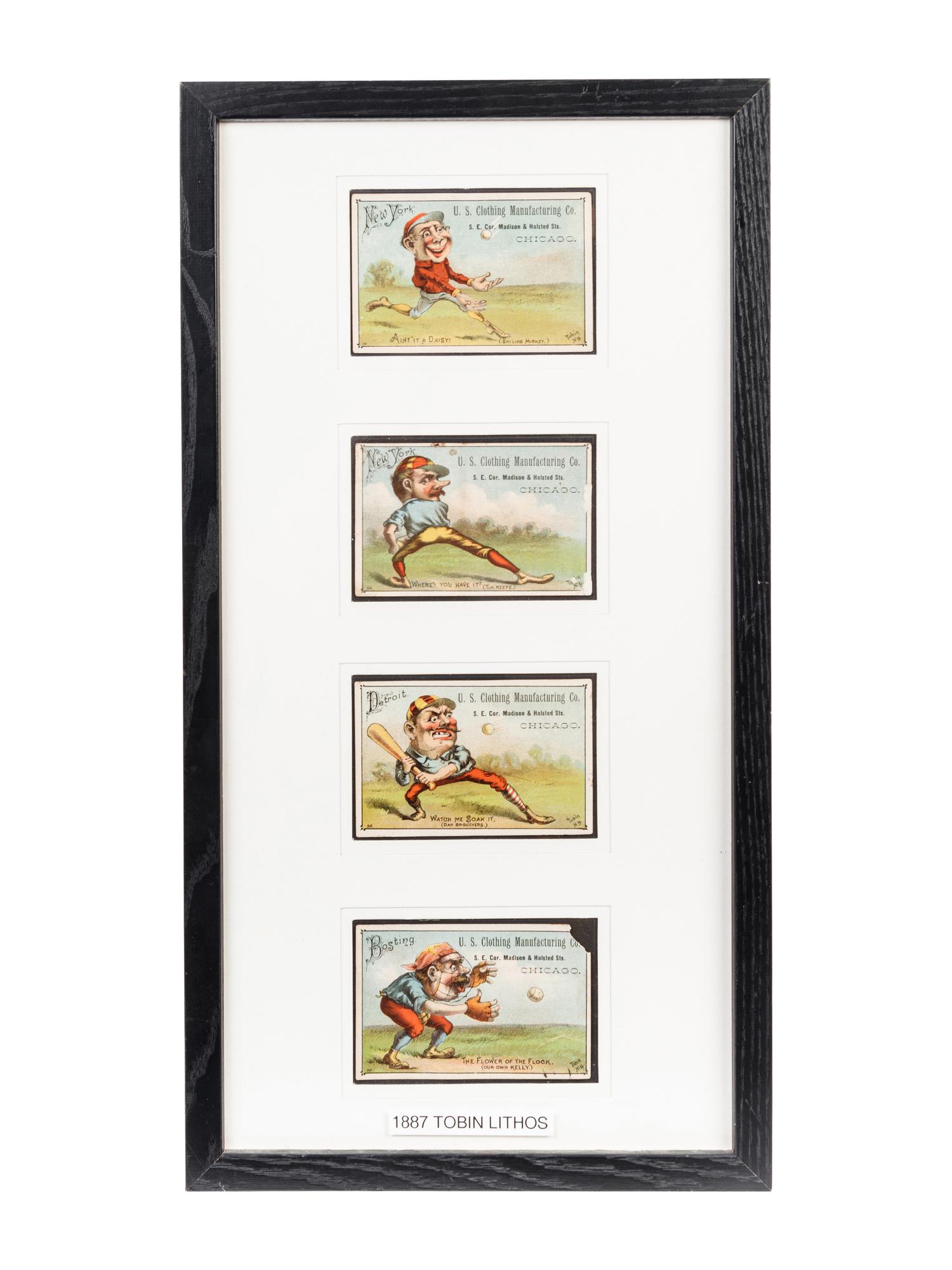 A Group of Four 1887 VTC Advertising Baseball Trade Cards,