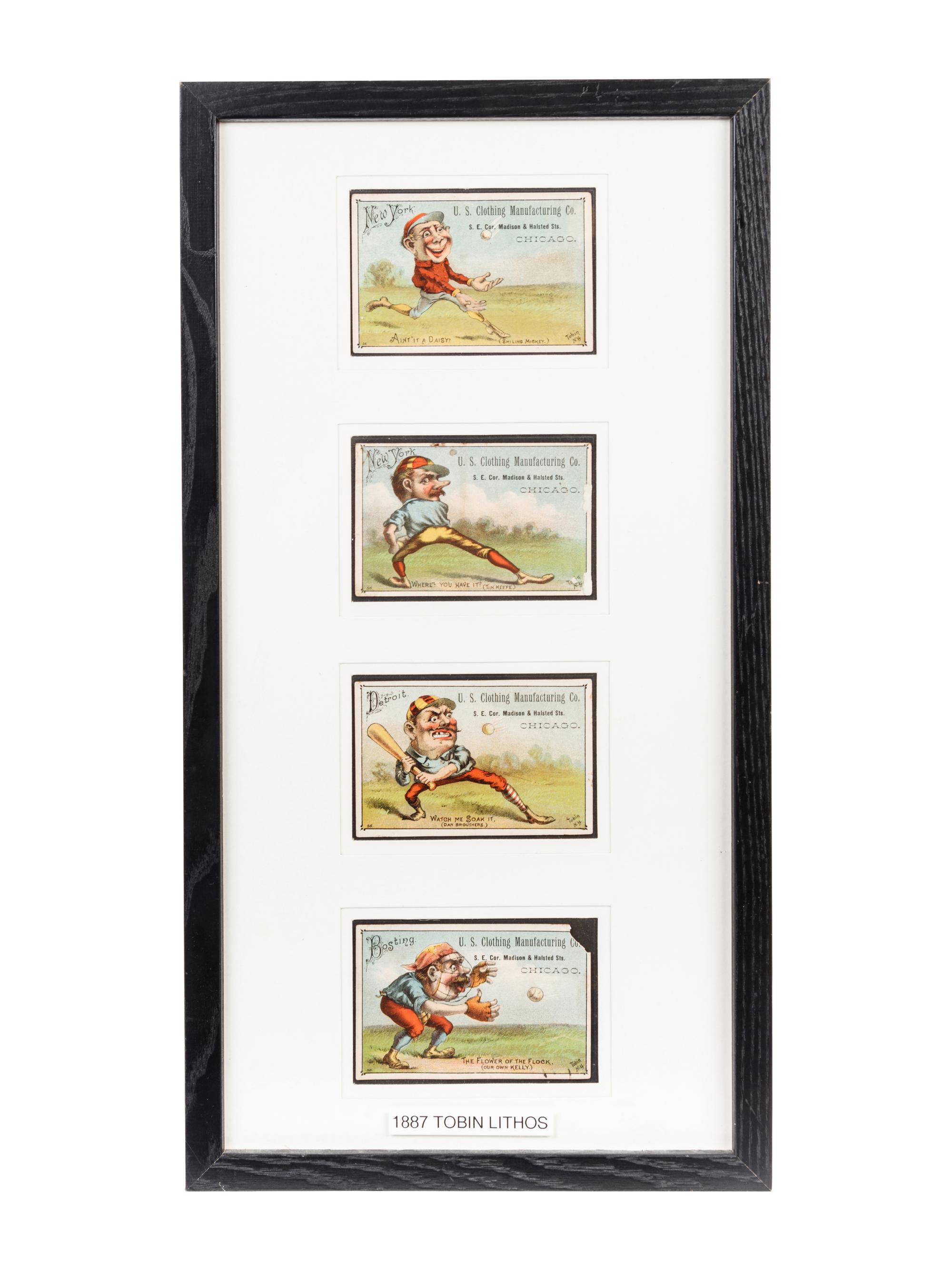 A Group of Four 1887 VTC Advertising Baseball Trade Cards,