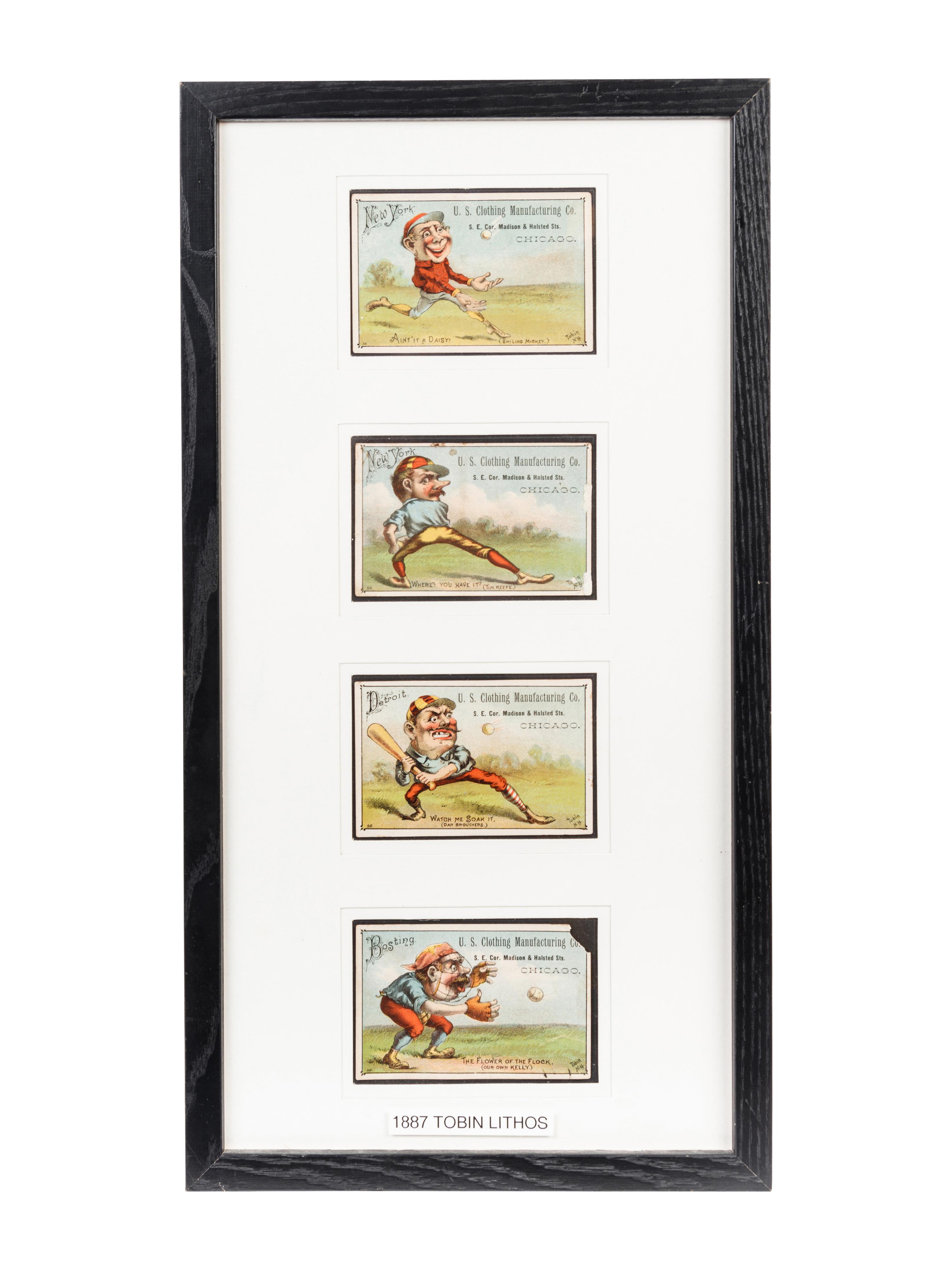 A Group of Four 1887 VTC Advertising Baseball Trade Cards,
