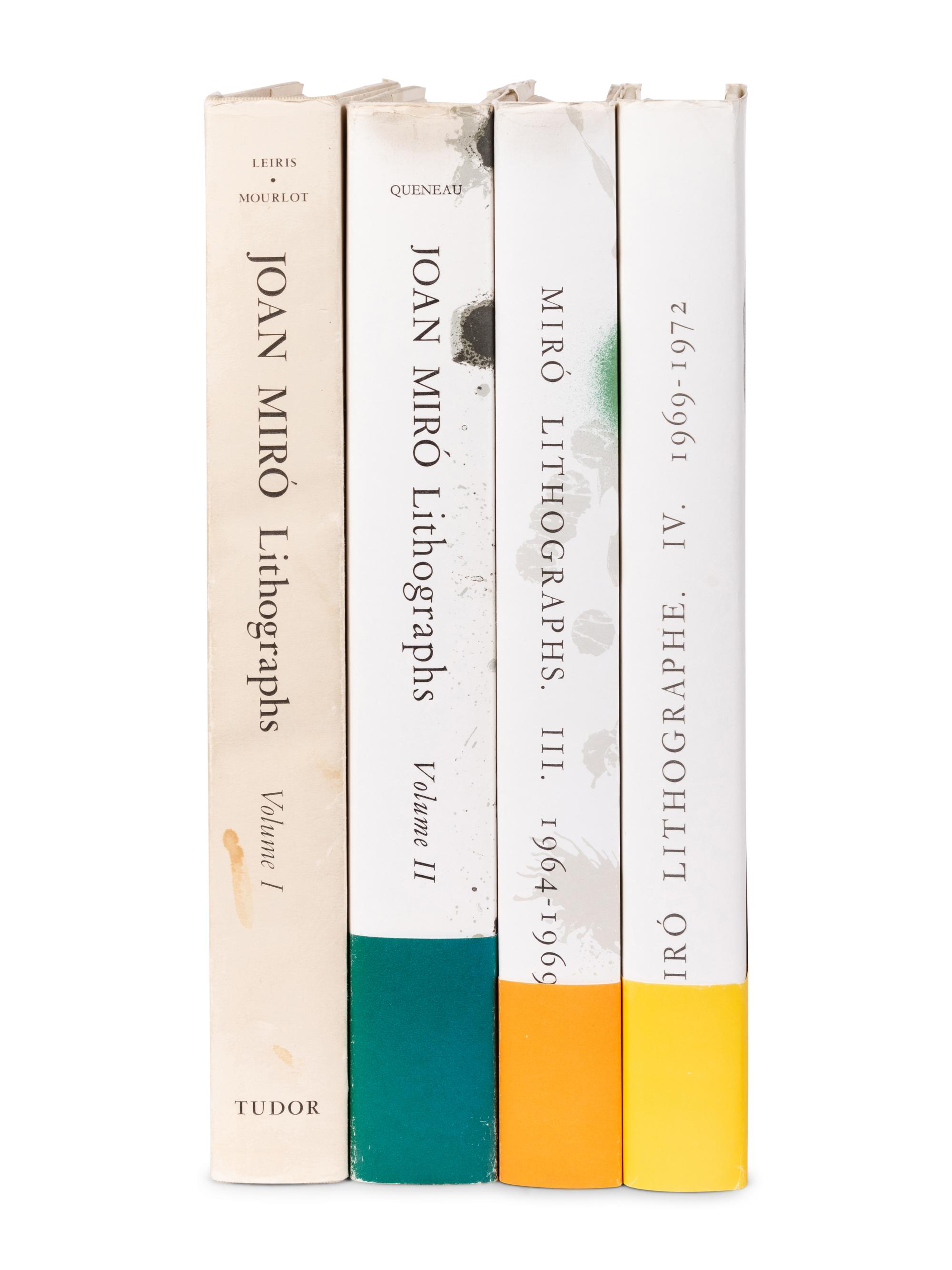 MIRÓ, Joan (1893-1974). Joan Miró. Lithographs . Vol.I: New York: Tudor Publishing Company, 1972; Vol.II: New York: Léon Amiel Publisher, 1975; Vols.III & IV: Paris: Maeght Éditeur, 1977, 1981.